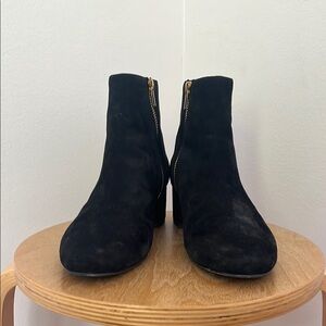 & Other Stories Black Ankle Boots with Gold Zipper 8